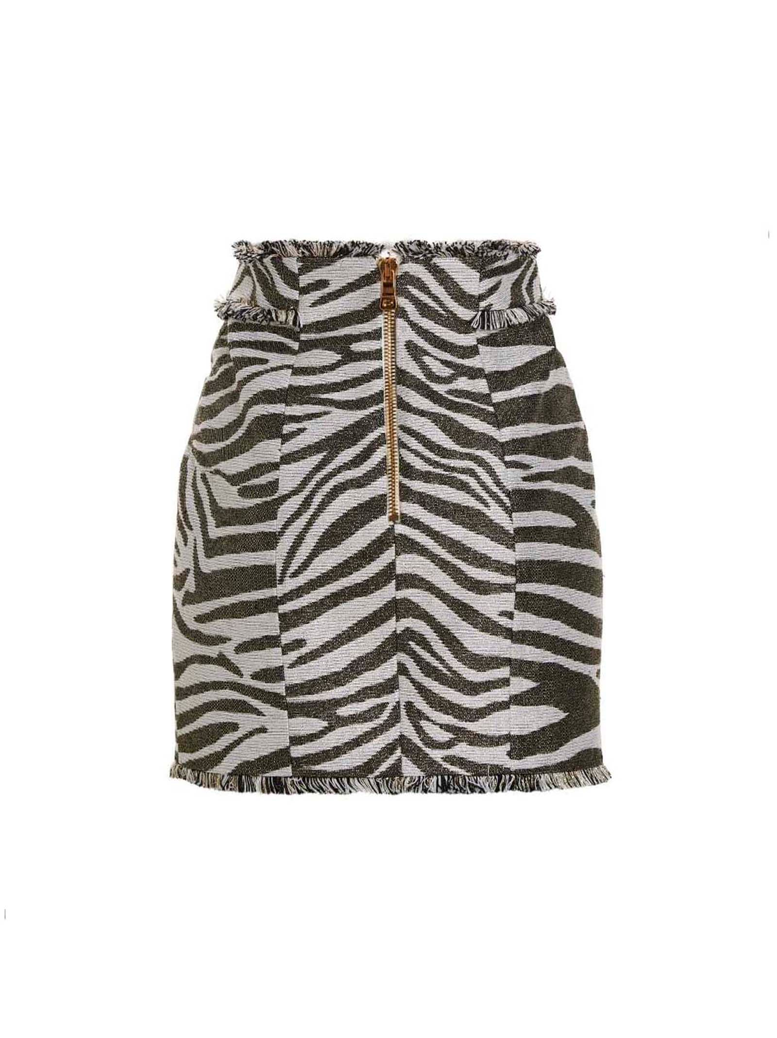 Balmain Balmain Lurex Zebra Skirt