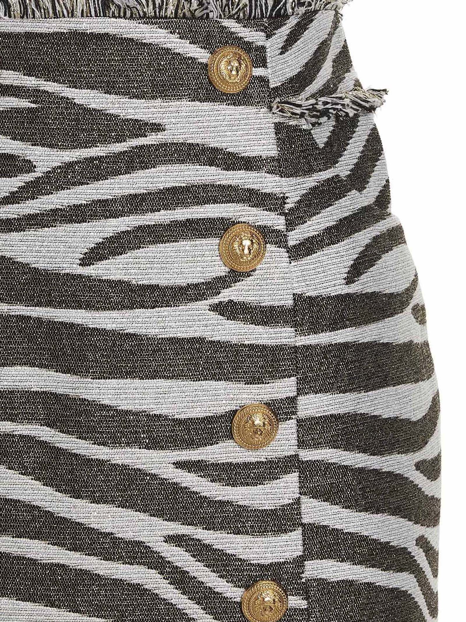 Balmain Balmain Lurex Zebra Skirt