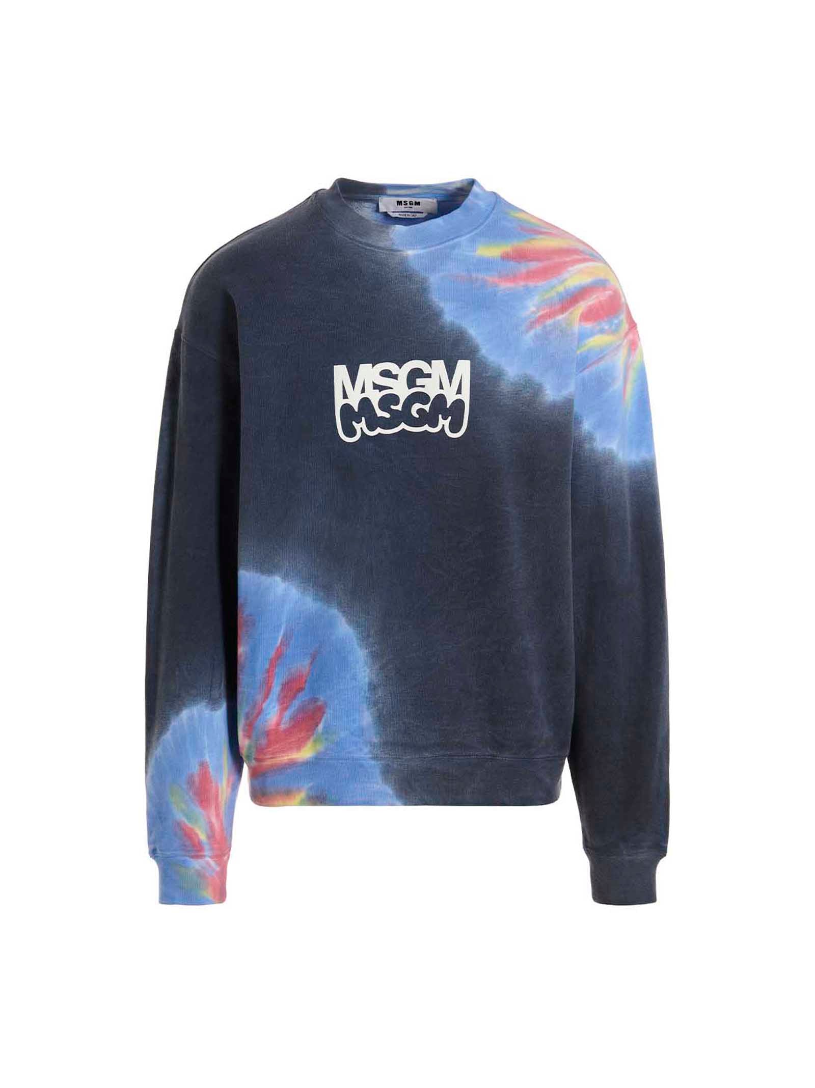 Msgm Msgm Logo Print Tie Dye Sweatshirt By Burro Studio
