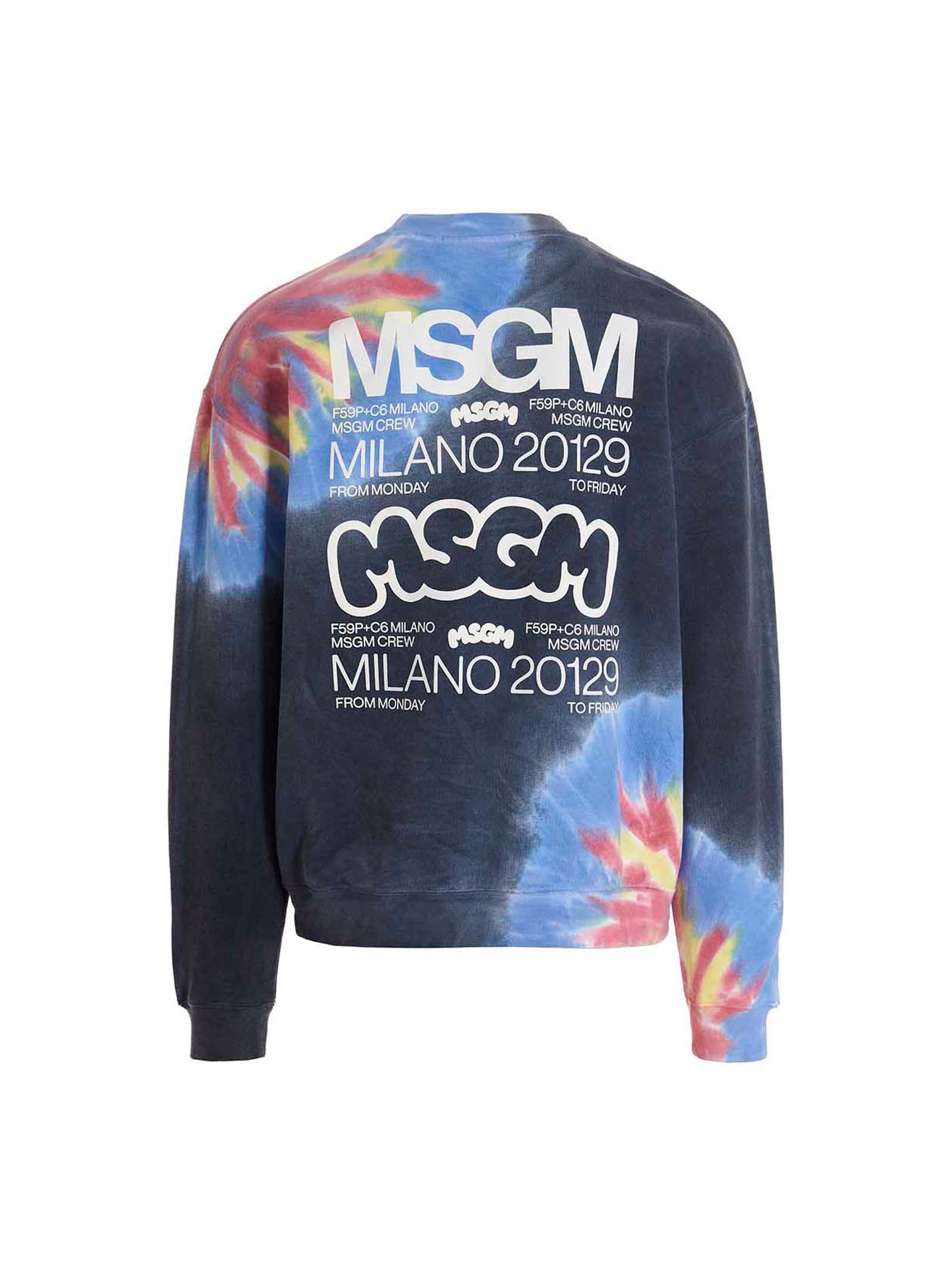 Msgm Msgm Logo Print Tie Dye Sweatshirt By Burro Studio