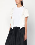 Sacai Sacai White cotton and nylon T-shirt