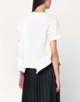 Sacai Sacai White cotton and nylon T-shirt