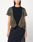 Sacai Sacai Navy/kaki cotton and nylon T-shirt