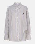 The Attico The Attico White Diana striped shirt