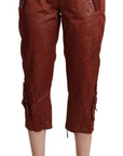 Just Cavalli Chic Brown Cropped Cotton Pants