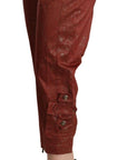 Just Cavalli Chic Brown Cropped Cotton Pants