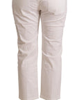 L'Autre Chose Chic White Mid Waist Skinny Cropped Jeans