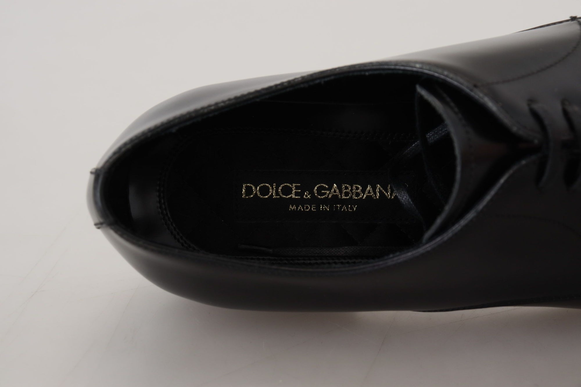 Dolce &amp; Gabbana Elegant Black Leather Derby Shoes