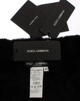 Dolce & Gabbana Elegant Floral Sequined Fur Scarf