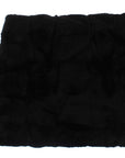 Dolce & Gabbana Chic Black Weasel Fur Hooded Scarf Wrap