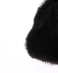 Dolce & Gabbana Chic Black Weasel Fur Hooded Scarf Wrap