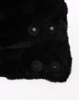 Dolce & Gabbana Chic Black Weasel Fur Hooded Scarf Wrap