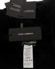 Dolce & Gabbana Chic Black Weasel Fur Hooded Scarf Wrap