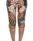 Dolce & Gabbana Multicolor Majolica Silk Capri Pants