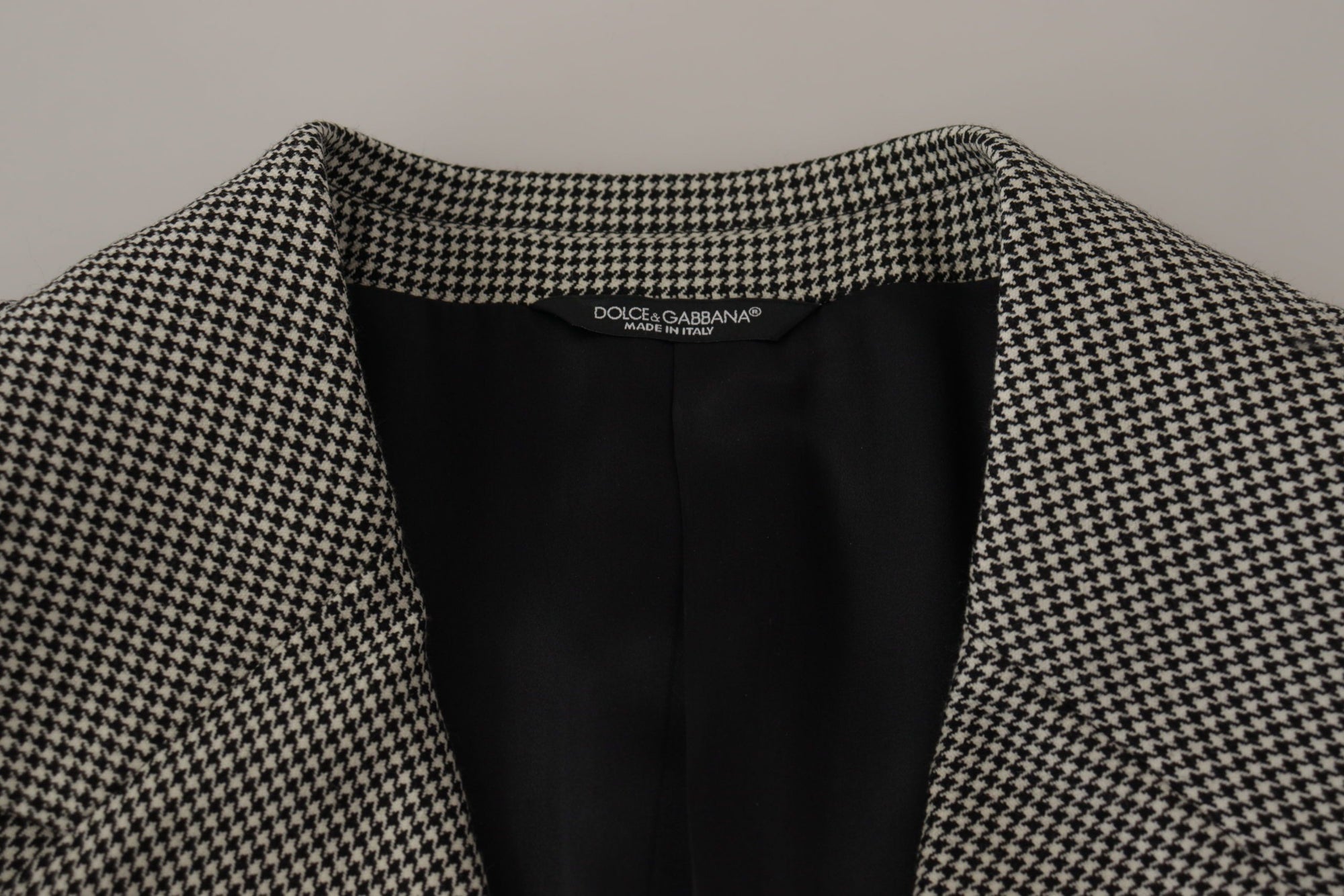 Dolce &amp; Gabbana Elegant Gray Checkered Wool Blazer