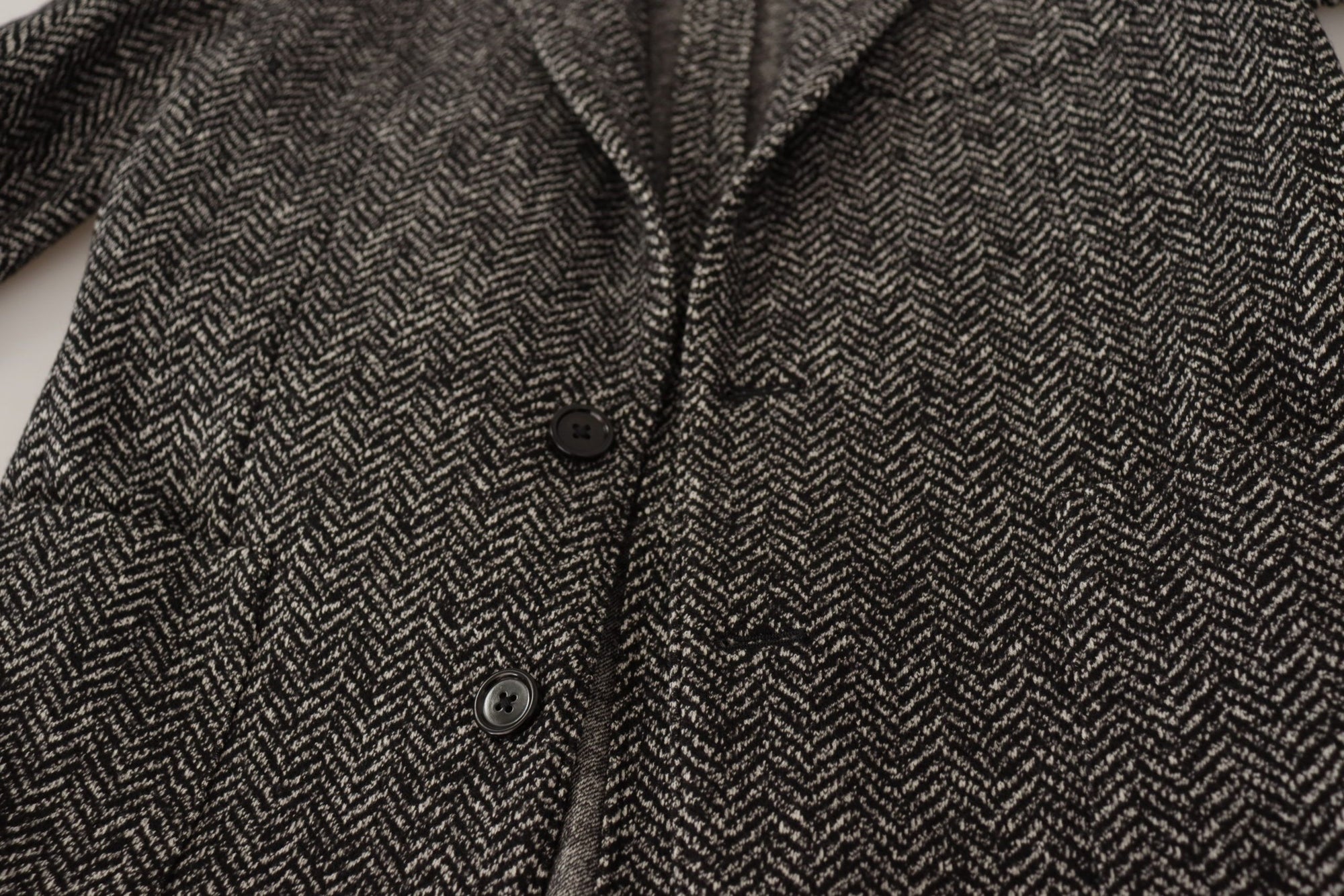 Dolce &amp; Gabbana Exquisite Gray Herringbone Blazer Jacket