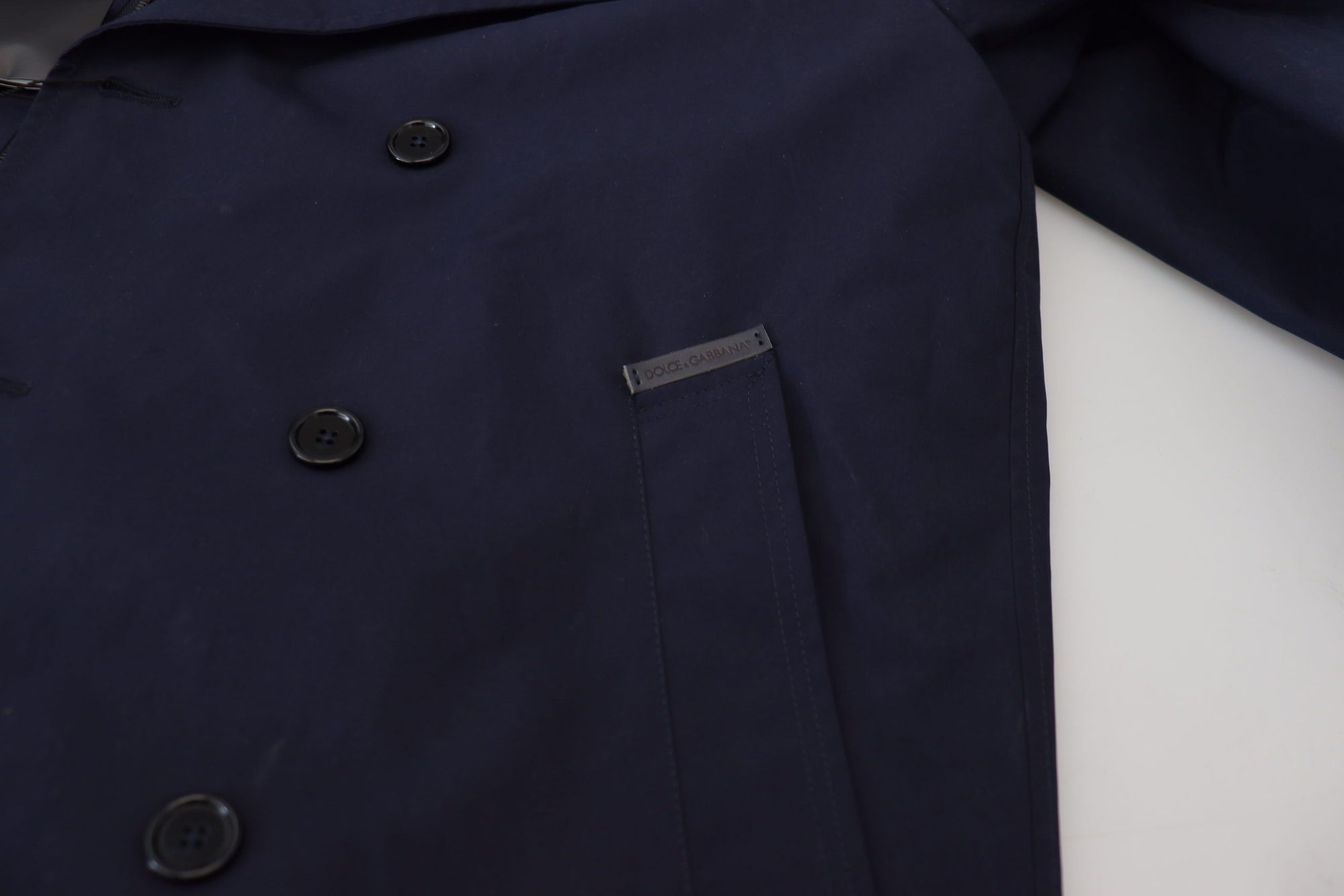 Dolce &amp; Gabbana Elegant Double-Breasted Blue Parka Jacket