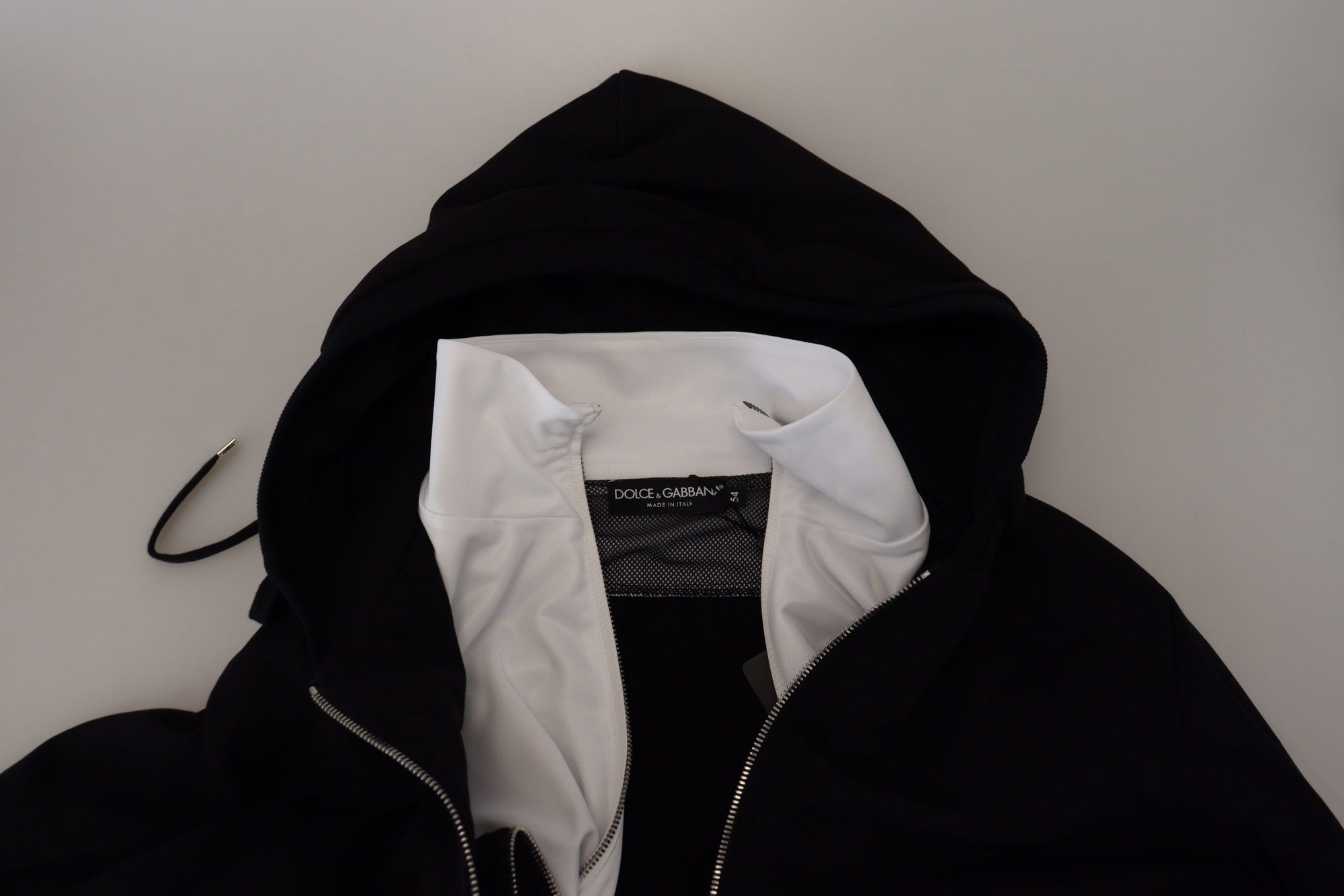 Dolce &amp; Gabbana Elegant Black Bomber Jacket with Hood