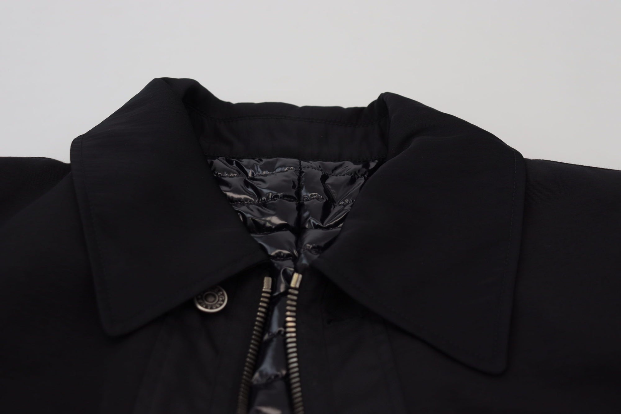 Dolce &amp; Gabbana Elegant Full Zip Black Wool Blend Jacket