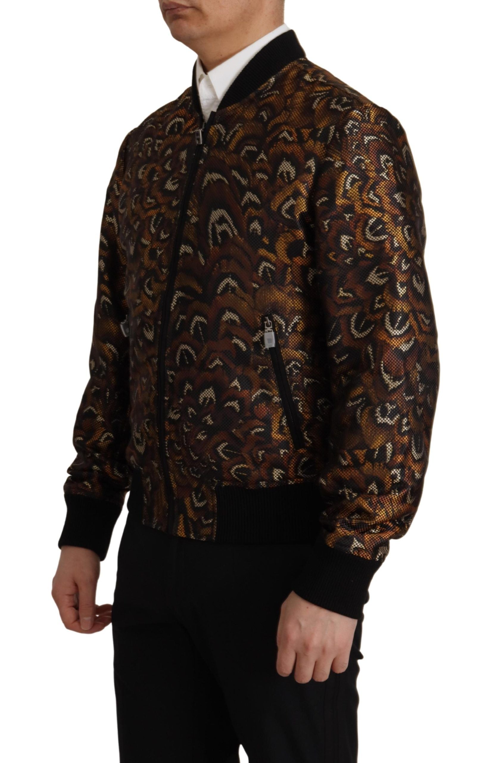 Dolce &amp; Gabbana Elegant Brown Blouson Jacket