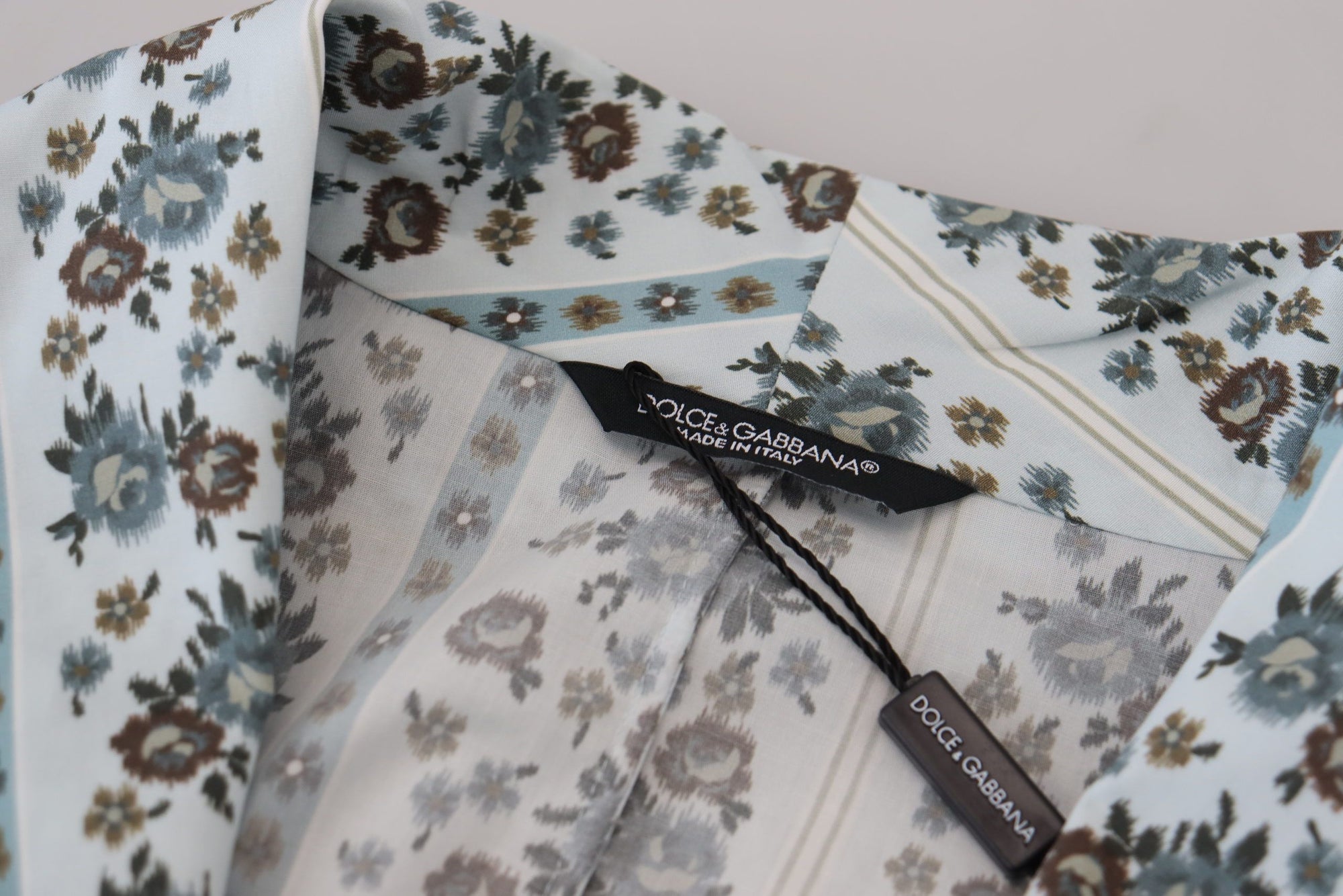 Dolce &amp; Gabbana Elegant Floral Cotton Jacket Robe