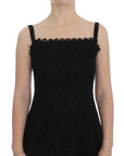 Dolce & Gabbana Elegant Black Floral Lace Knee-Length Dress