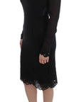 Dolce & Gabbana Elegant Black Floral Lace Sheath Dress