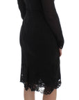Dolce & Gabbana Elegant Black Floral Lace Sheath Dress