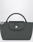 Longchamp Longchamp Le Pliage Green Graphite coloured clutch bag