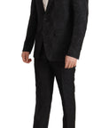 Dolce & Gabbana Glittering Black Martini Suit Set