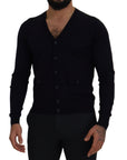 Dolce & Gabbana Elegant Virgin Wool Cardigan Sweater in Blue