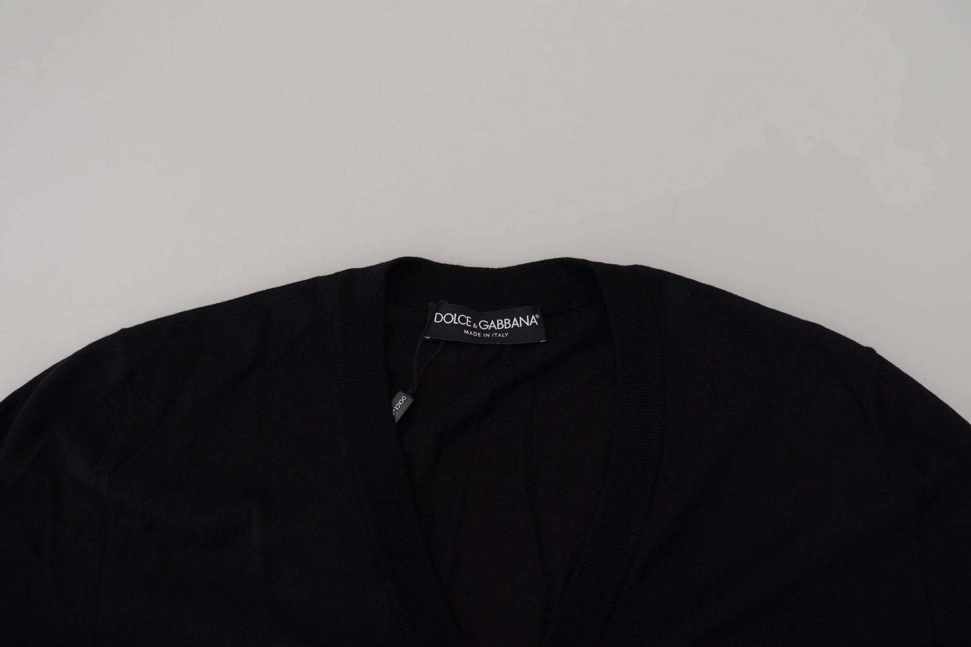 Dolce &amp; Gabbana Elegant Wool Buttoned Black Cardigan