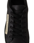 Dolce & Gabbana Chic Black and Gold Low-top Leather Sneakers