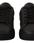 Dolce & Gabbana Chic Black and Gold Low-top Leather Sneakers