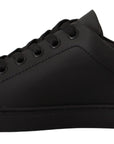 Dolce & Gabbana Chic Black and Gold Low-top Leather Sneakers