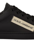 Dolce & Gabbana Chic Black and Gold Low-top Leather Sneakers
