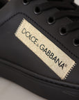 Dolce & Gabbana Chic Black and Gold Low-top Leather Sneakers