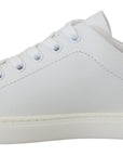 Dolce & Gabbana Chic White Pink Leather Low-Top Sneakers