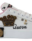 Dolce & Gabbana Queen Crown Chic Leather Sneakers