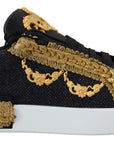 Dolce & Gabbana Elegant Portofino Leather Sneakers in Black