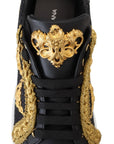 Dolce & Gabbana Elegant Portofino Leather Sneakers in Black