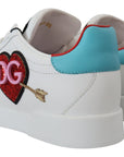 Dolce & Gabbana Elegant White Portofino Leather Sneakers