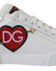 Dolce & Gabbana Elegant White Portofino Leather Sneakers