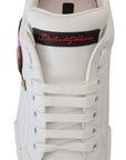 Dolce & Gabbana Elegant White Portofino Leather Sneakers