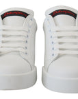 Dolce & Gabbana Elegant White Portofino Leather Sneakers