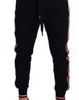 Dolce & Gabbana Elegant Black Jogging Sweatpants with Red Detail