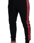 Dolce & Gabbana Elegant Black Jogging Sweatpants with Red Detail