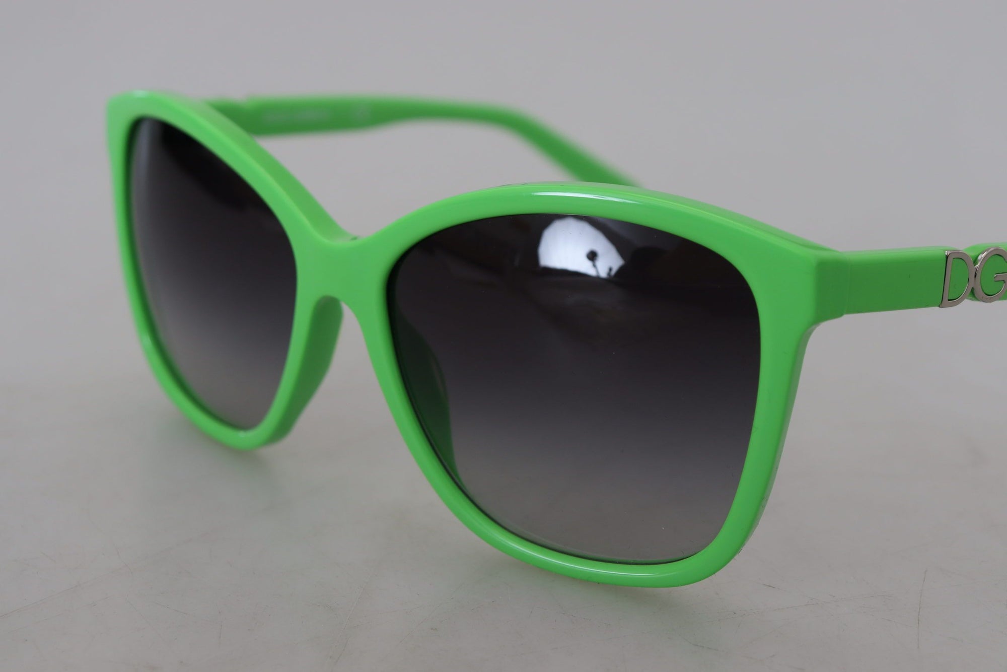 Dolce &amp; Gabbana Chic Green Acetate Round Sunglasses