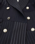Dolce & Gabbana Navy Blue Double Breasted Slim Fit Blazer