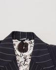 Dolce & Gabbana Navy Blue Double Breasted Slim Fit Blazer